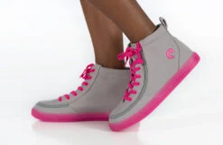 FINAL SALE - Grey/Pink BILLY Classic Lace High Tops -Billy Shop BK22100 050 studio standing 1 940x614 49e80424 7aa1 4143 b49c 783380d2d37d