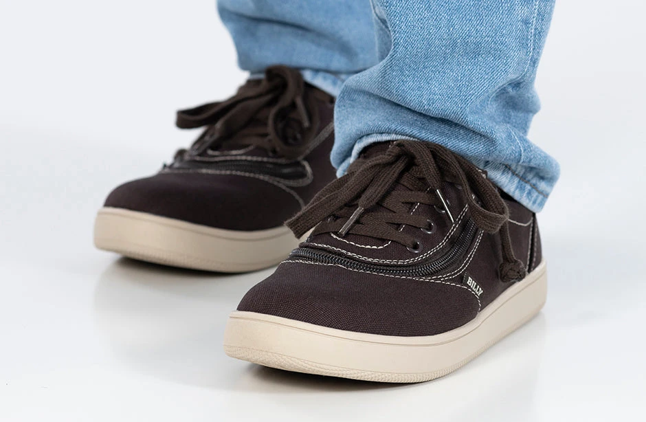 FINAL SALE - Men's Dark Brown/White Stitch BILLY Sneaker Low Tops 12 FINAL SALE - Men's Dark Brown/White Stitch BILLY Sneaker Low Tops - Image 10
