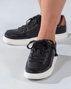 FINAL SALE - Women's Black (Brown Mustache) BILLY Low Sneakers -Billy Shop BW20007 002 Studio2 704x880 1