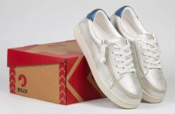 FINAL SALE - Women's White (Navy Mustache) BILLY Sneakers -Billy Shop BW22128 101 studio 2 940x614 a13b39ce f51a 407f a43a ee8e1ced2a8d