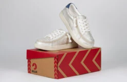 FINAL SALE - Women's White (Navy Mustache) BILLY Sneakers -Billy Shop BW22128 101 studio 3 940x614 ec808dc7 6abc 4bd1 a11d 89094e6e62f3