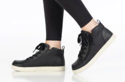 FINAL SALE - Women's Black BILLY Sneaker Lace Mid Tops -Billy Shop BW22135 001 studio standing 1 940x614 a6ab9639 0ffb 461d a276 bda67faca0af