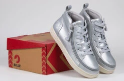 FINAL SALE - Women's Silver Grey Metallic BILLY Sneaker Lace Mid Tops -Billy Shop BW22135 040 studio 2 940x614 fad64a64 3d0d 4870 8874 4296becb9d59