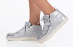 FINAL SALE - Women's Silver Grey Metallic BILLY Sneaker Lace Mid Tops -Billy Shop BW22135 040 studio standing 1 940x614 21283b67 3de9 435e 829e 4b60623199c1
