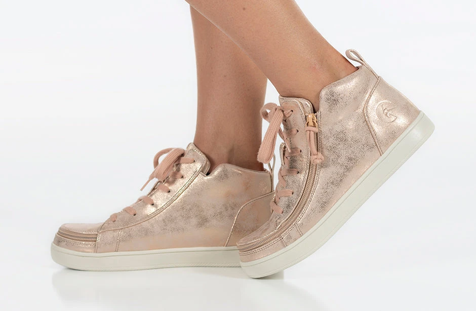 FINAL SALE - Women's Rose Gold BILLY Sneaker Lace Mid Tops 11 FINAL SALE - Women's Rose Gold BILLY Sneaker Lace Mid Tops - Image 9